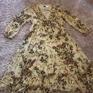 Piper & Scoot Exclusive Floral Burn-Out Velvet V-Neck Midi Dress / XL